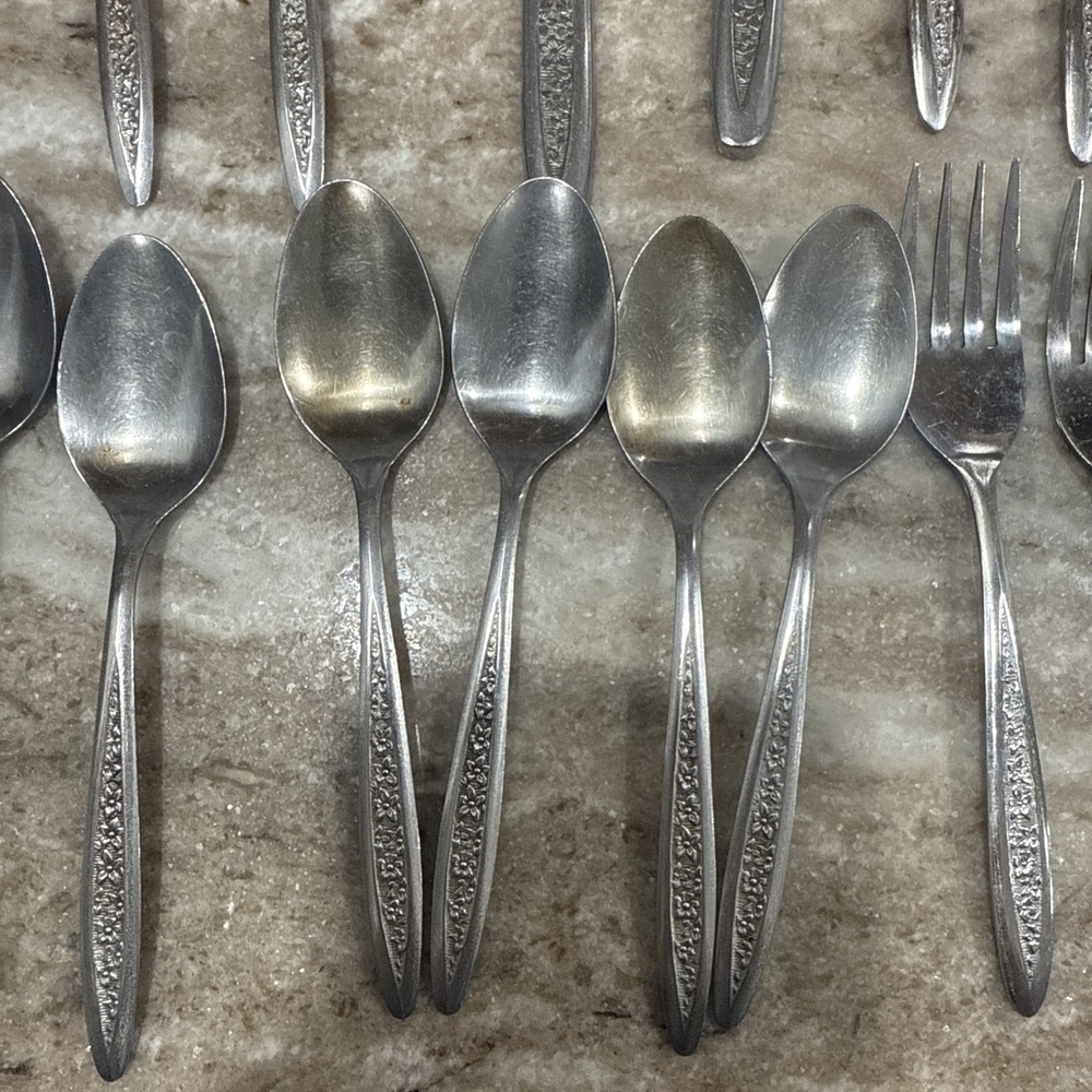 Vintage Customcraft CUS5 Japan Stainless Steel Flatware 20 Pc Fork Spoon Knife - Picture 3 of 13